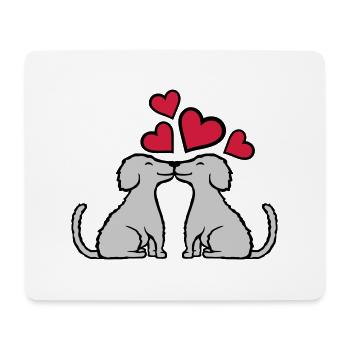 2 kissing dogs in love - Mouse Pad (horizontal) - white - Front