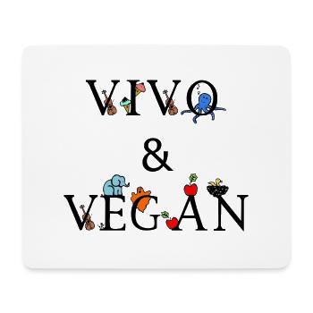Vivo & Vegan - Mousepad (Querformat) - Weiß - Vorne
