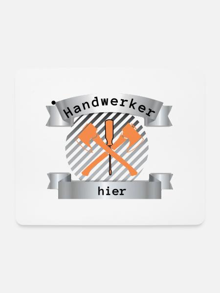Handwerker hier II - Mousepad (Querformat) - Weiß