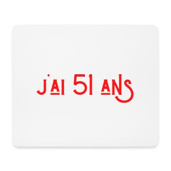 bref j'ai un 51 ans pour la deuxième fois - Tapis de souris (format paysage) - blanc - Devant