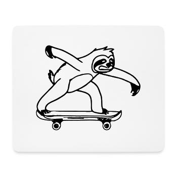Faultier Skateboard Lustig Geschenkidee - Mousepad (Querformat) - Weiß - Vorne