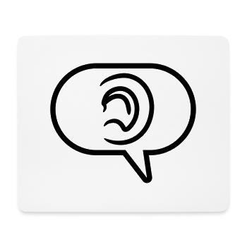 Oreille Entendre Symbole Bulle de Parole - Tapis de souris (format paysage) - blanc - Devant