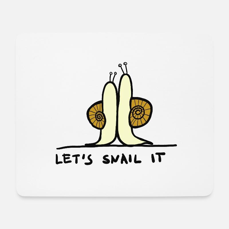 let´s snail it - Mousepad (Querformat) - Weiß