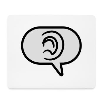 Entendre une bulle de discours de symbole simple - Tapis de souris (format paysage) - blanc - Devant