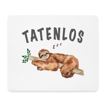 Tatenlos Faultier Lustige Sprüche - Mousepad (Querformat) - Weiß - Vorne