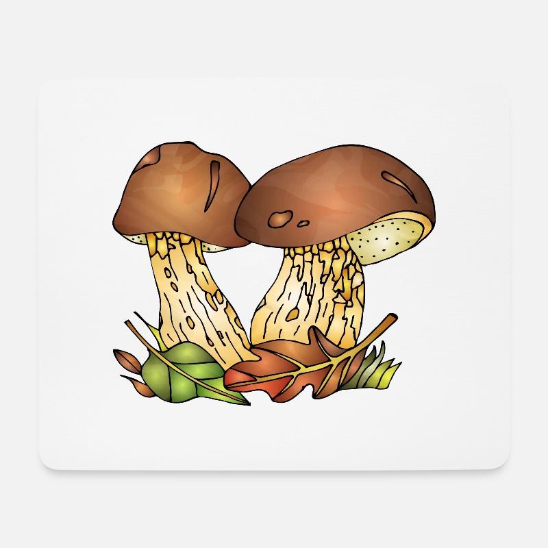 Pilze - Mousepad (Querformat) - Weiß