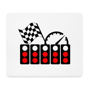 Rennwagen-Lichtstart - Mousepad (Querformat) - Weiß - Vorne