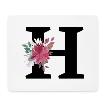 Letter h floral - Mouse Pad (horizontal) - white - Front