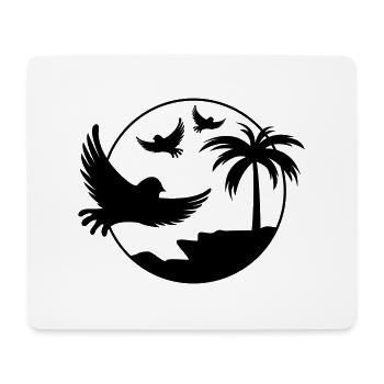 birds palmtree design 1 - Mousepad (Querformat) - Weiß - Vorne
