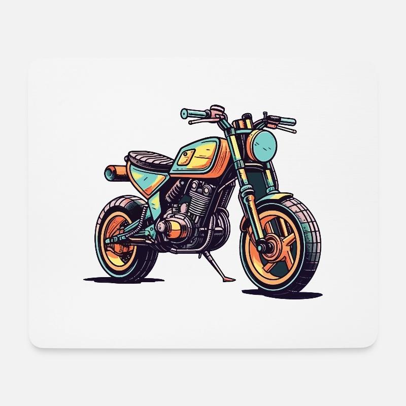Motorrad - Mousepad (Querformat) - Weiß