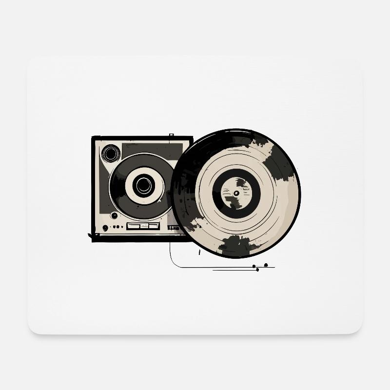 Retro record player - Mouse Pad (horizontal) - white