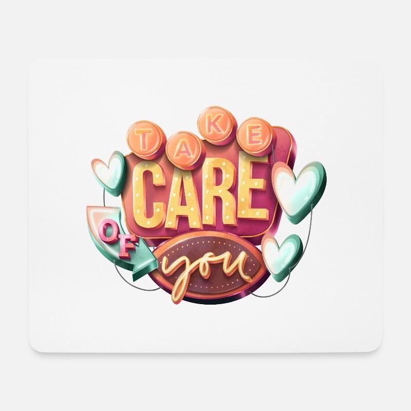 care - Mousepad (Querformat) - Weiß