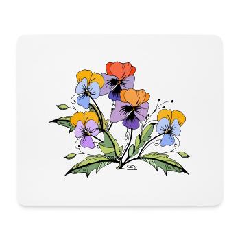 Fleur - Tapis de souris (format paysage) - blanc - Devant