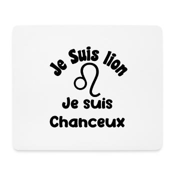 lion zodiaque signe - Je suis chanceux - Tapis de souris (format paysage) - blanc - Devant