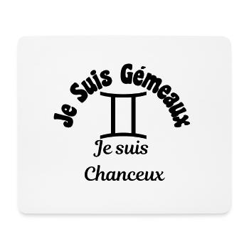 gémeaux zodiaque signe - Je suis chanceux - Tapis de souris (format paysage) - blanc - Devant
