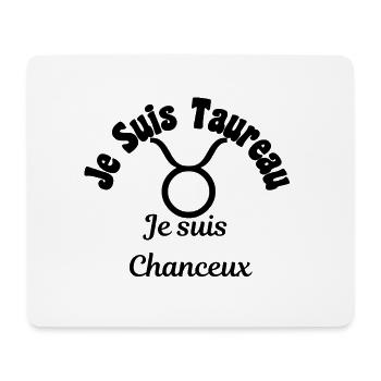 Taureau zodiaque signe - Je suis chanceux - Tapis de souris (format paysage) - blanc - Devant