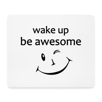 Yoga Shirt, Motivation, lächeln, wake up - Mousepad (Querformat) - Weiß - Vorne