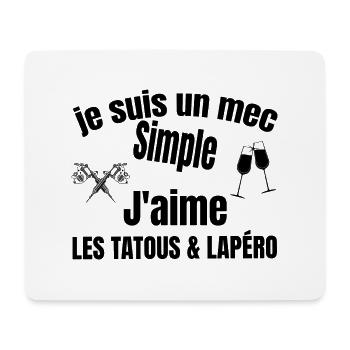 tatous et apéro - Tapis de souris (format paysage) - blanc - Devant