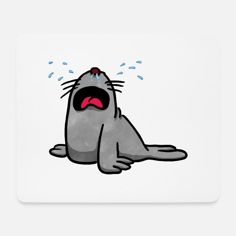 Howling seal - Mouse Pad (horizontal) - white