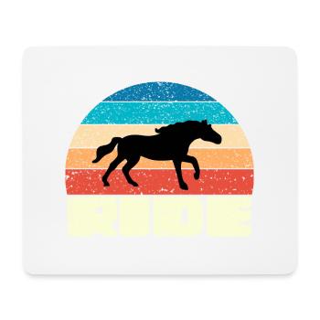 Vintage Sunset with Black Horse - Mouse Pad (horizontal) - white - Front