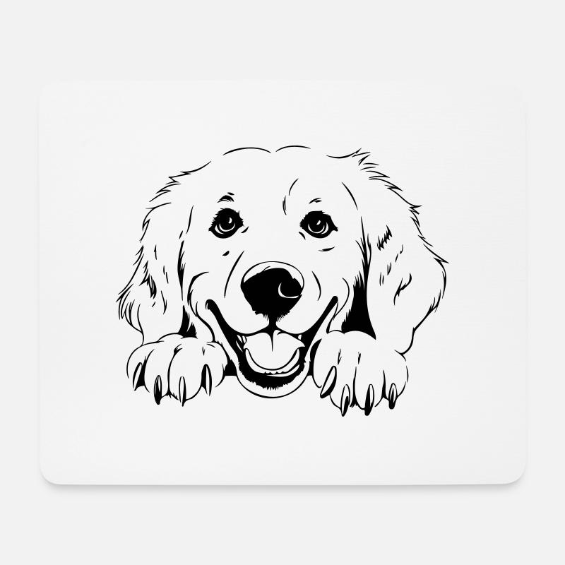 Golden Retriever - Mousepad (Querformat) - Weiß