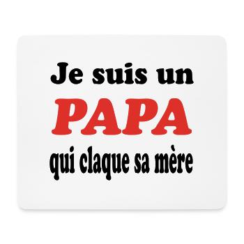 ICH BIN EIN VATER, DER SEINE MUTTER VERPRÜGELT - Mousepad (Querformat) - Weiß - Vorne