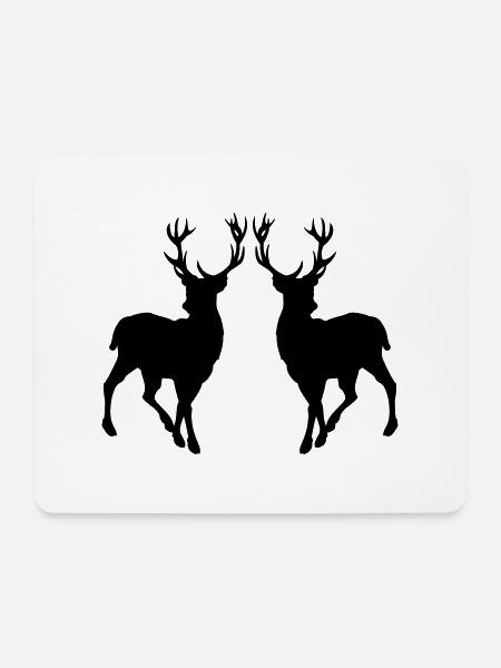 reh silhouette 02 - Mousepad (Querformat) - Weiß