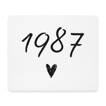 1987 coeur anniversaire - Tapis de souris (format paysage) - blanc - Devant