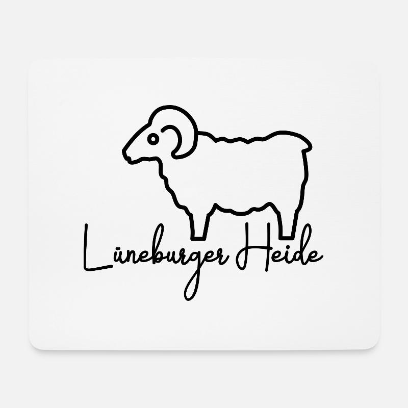 Heidschnucke Lüneburger Heide - Mousepad (Querformat) - Weiß