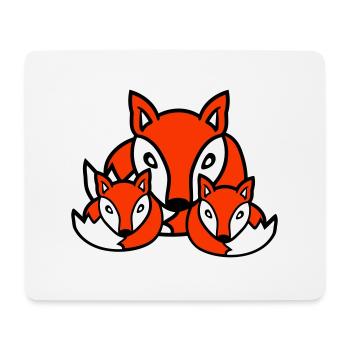 3 Renards Amis Famille Trois Enfants Équipe Mignon - Tapis de souris (format paysage) - blanc - Devant