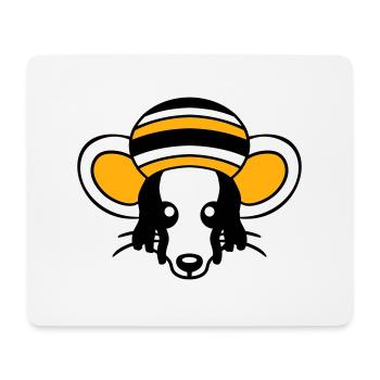Mouse Raggae Jamaica Hat Rasta Lure Chill Hat - Mouse Pad (horizontal) - white - Front