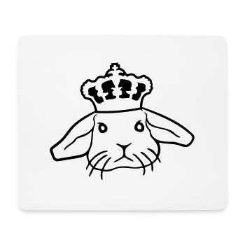 Couronne de lapin royal Roi Reine Prince Princesse - Tapis de souris (format paysage) - blanc - Devant