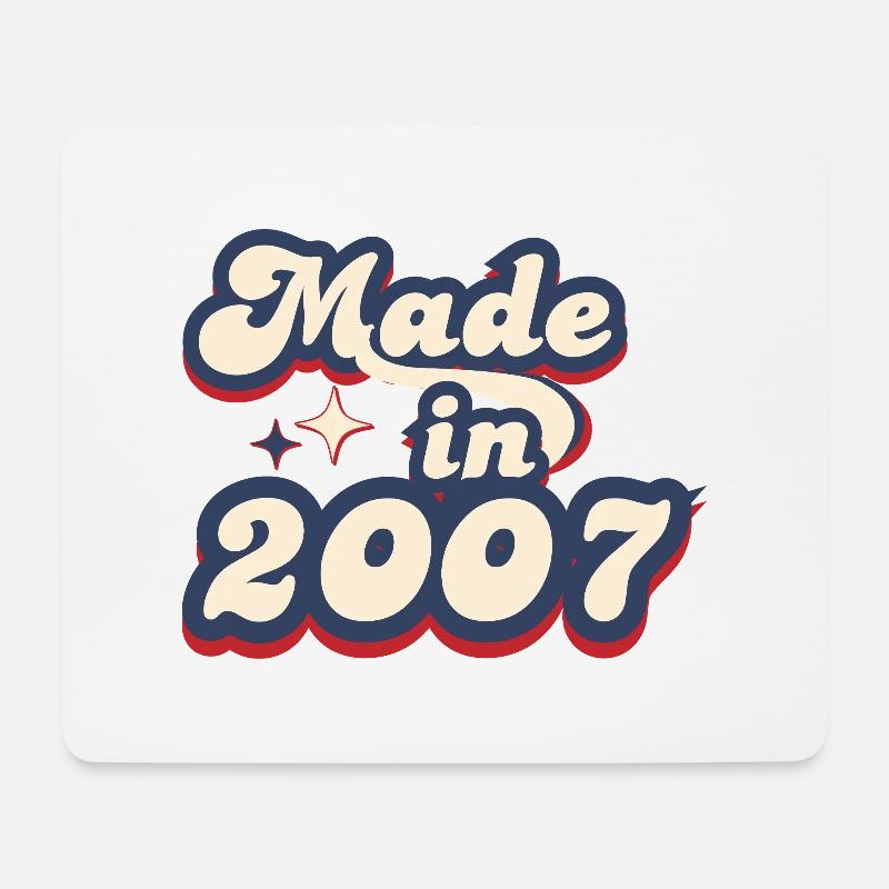 Hergestellt im Jahr 2007 Retro - Mousepad (Querformat) - Weiß