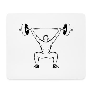 Gewichtheben - Motivierendes Fitnessstudio Motiv - Mousepad (Querformat) - Weiß - Vorne