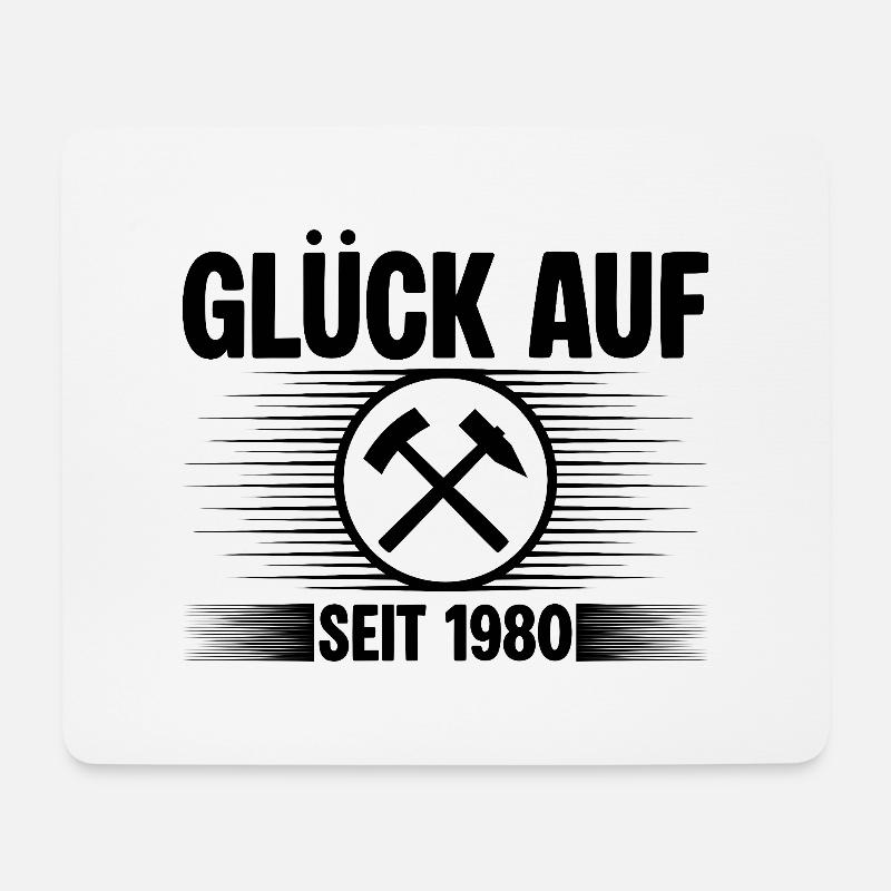 Glueck auf seit 1980 - Mousepad (Querformat) - Weiß