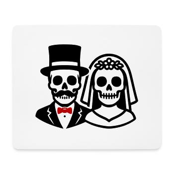 Mariage Squelette Mariée Marié Couple - Tapis de souris (format paysage) - blanc - Devant