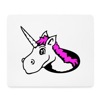 Unicorn Floor Hole Funny Smile Comic Cartoon - Mouse Pad (horizontal) - white - Front