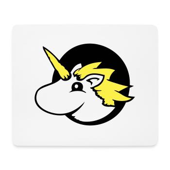 Licorne trou page drôle mignon dessin animé - Tapis de souris (format paysage) - blanc - Devant