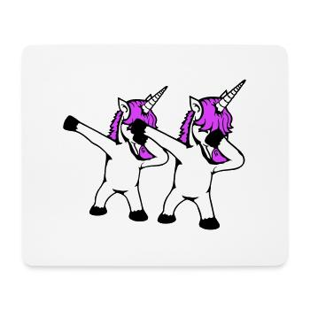 2 Einhörner Dabbing Dab Tanz Party Pose Geste Team - Mousepad (Querformat) - Weiß - Vorne