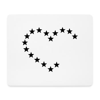 Herz aus Sternen / heart of stars (offen, 1c) - Mousepad (Querformat) - Weiß - Vorne