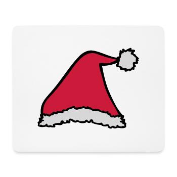 Chapeau de Père Noël - Tapis de souris (format paysage) - blanc - Devant
