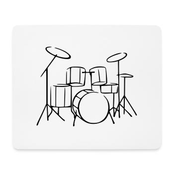 schlagzeug - Mousepad (Querformat) - Weiß - Vorne