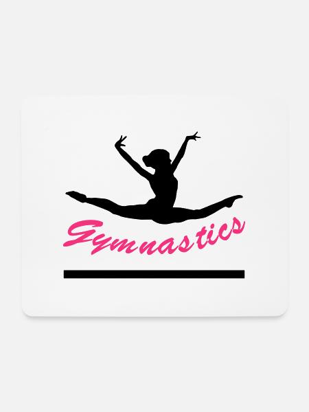 turnerin, turnen, gymnastics - Mousepad (Querformat) - Weiß