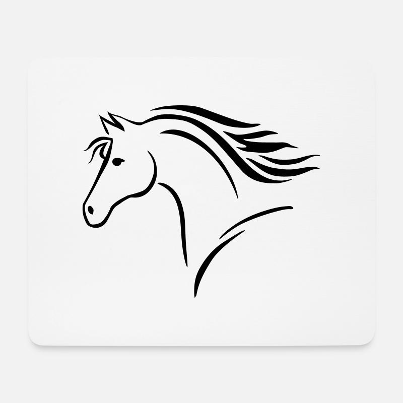 Pferd - Mousepad (Querformat) - Weiß