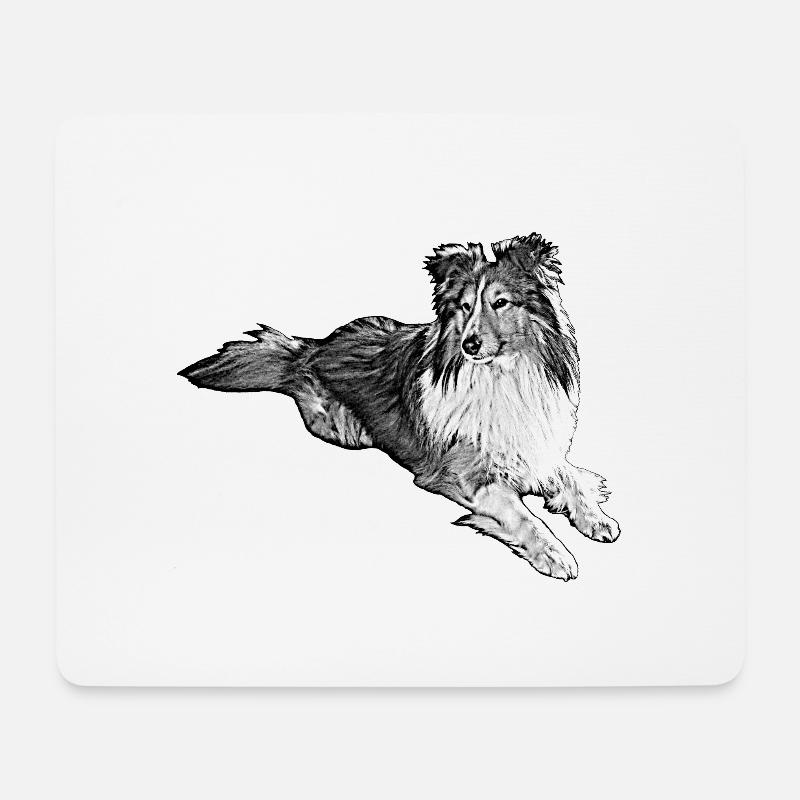Sheltie L - Mousepad (Querformat) - Weiß