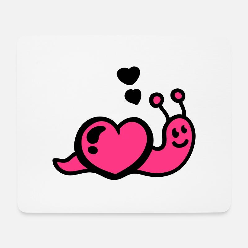 Herz Schnecke - Mousepad (Querformat) - Weiß
