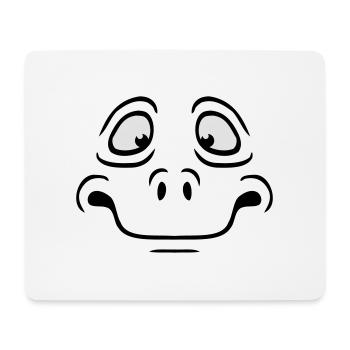 Insecure Anxious Comic Cartoon Face - Mouse Pad (horizontal) - white - Front