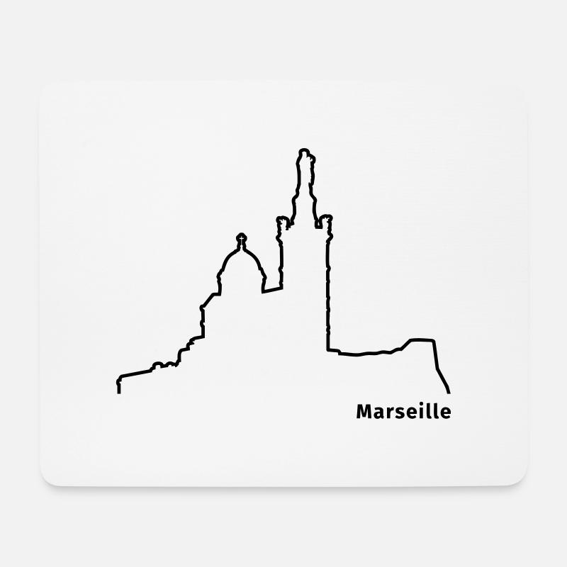 Marseille - Mousepad (Querformat) - Weiß
