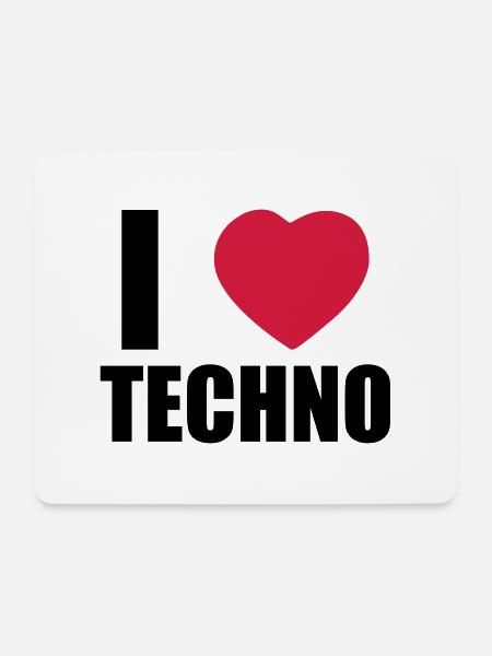 I LOVE TECHNO 2 - Mouse Pad (horizontal) - white