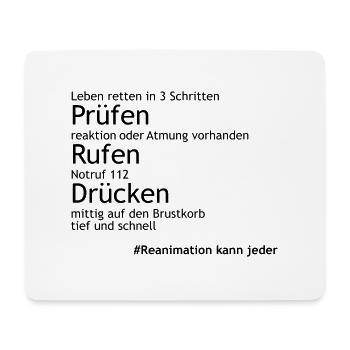 Reanimation_in_3Schritten - Mousepad (Querformat) - Weiß - Vorne